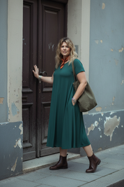 Kallgrön Ballerina med tote och halsduk