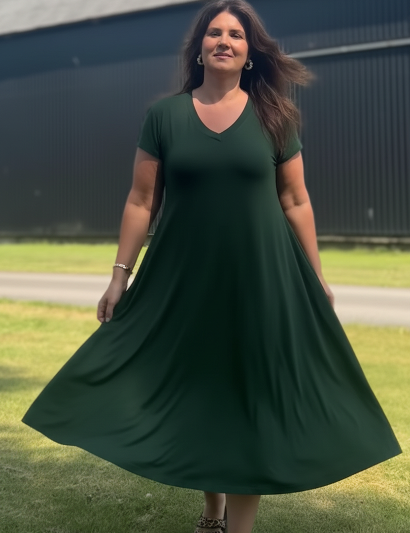 Mörkgrön V-Neck 2