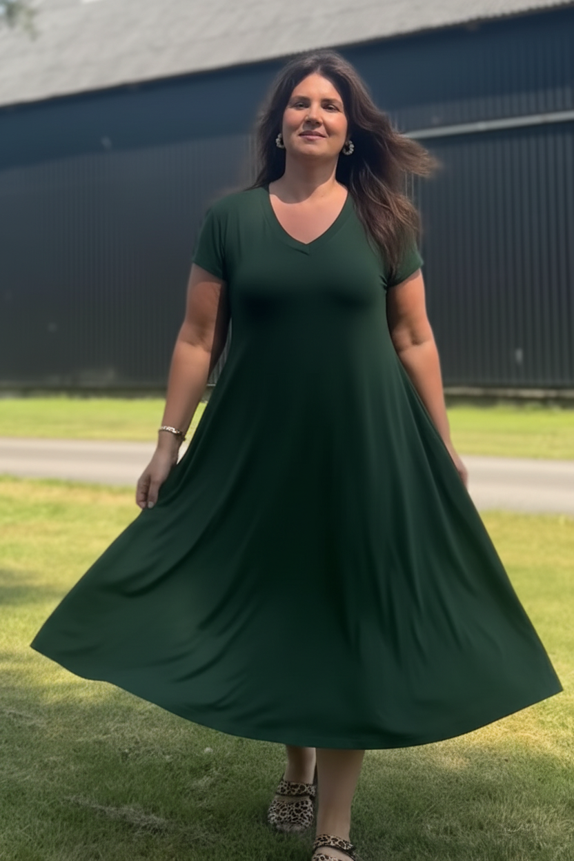 Mörkgrön V-Neck 2