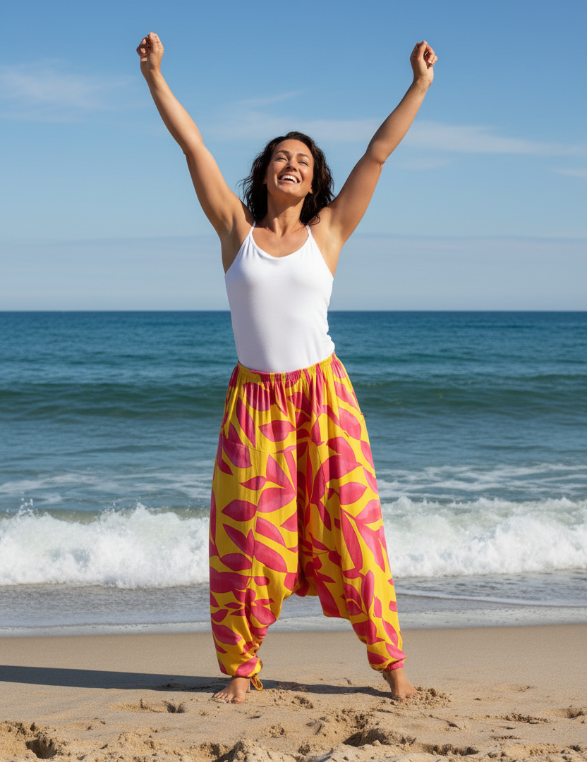 Mörkhårig glad pose