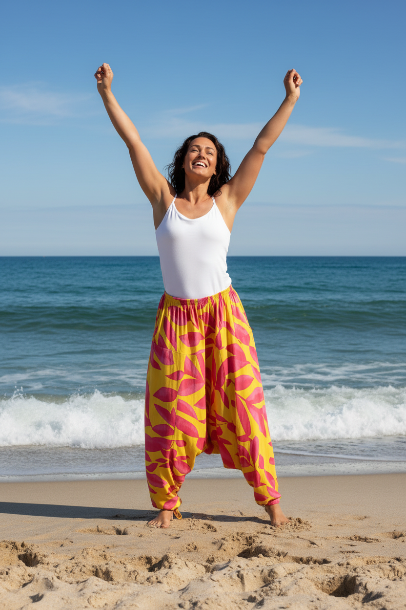 Mörkhårig glad pose