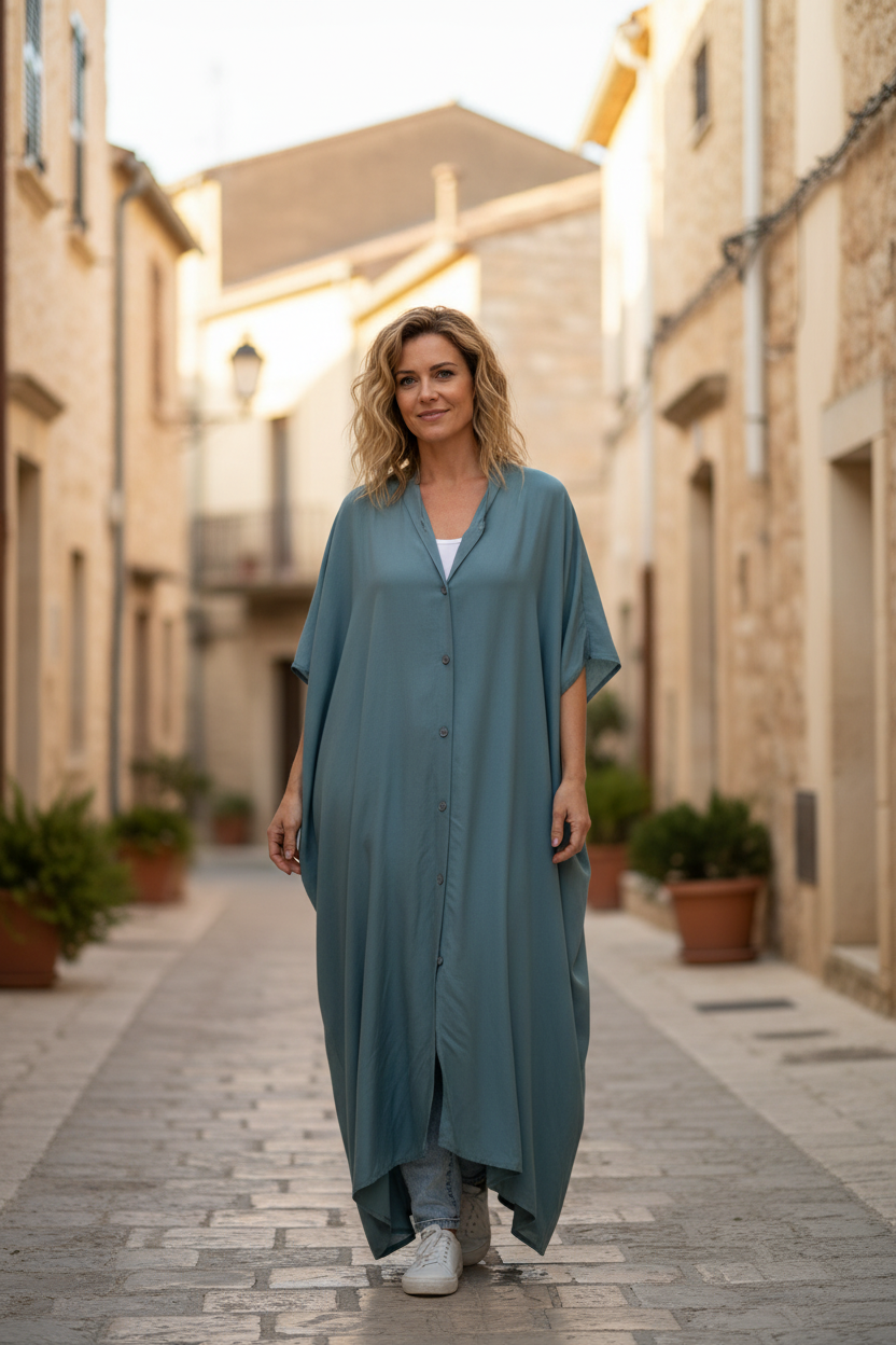 Medium turkos-grå med jeans 2