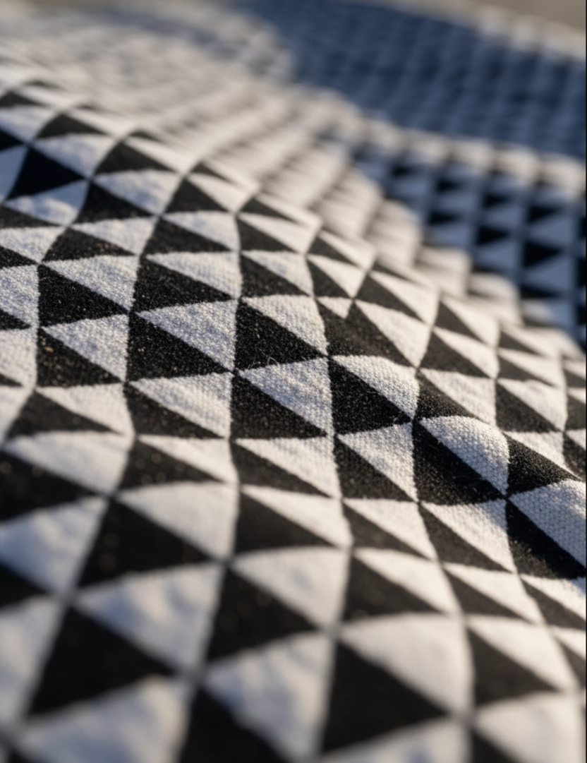 NÄRBILD - Detaljer på triangelmönstret