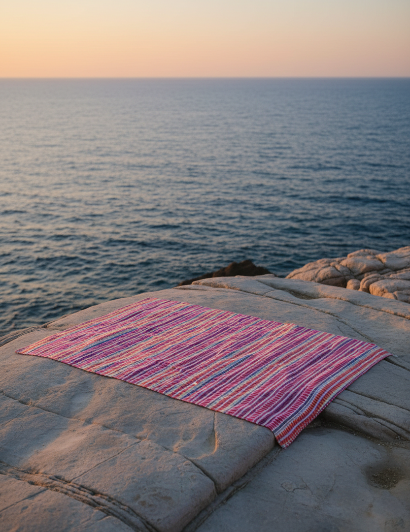 På platta klippor med havsutsikt