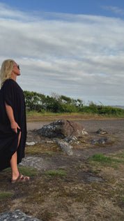 Sort Kaftan Kjole Olinda Sort