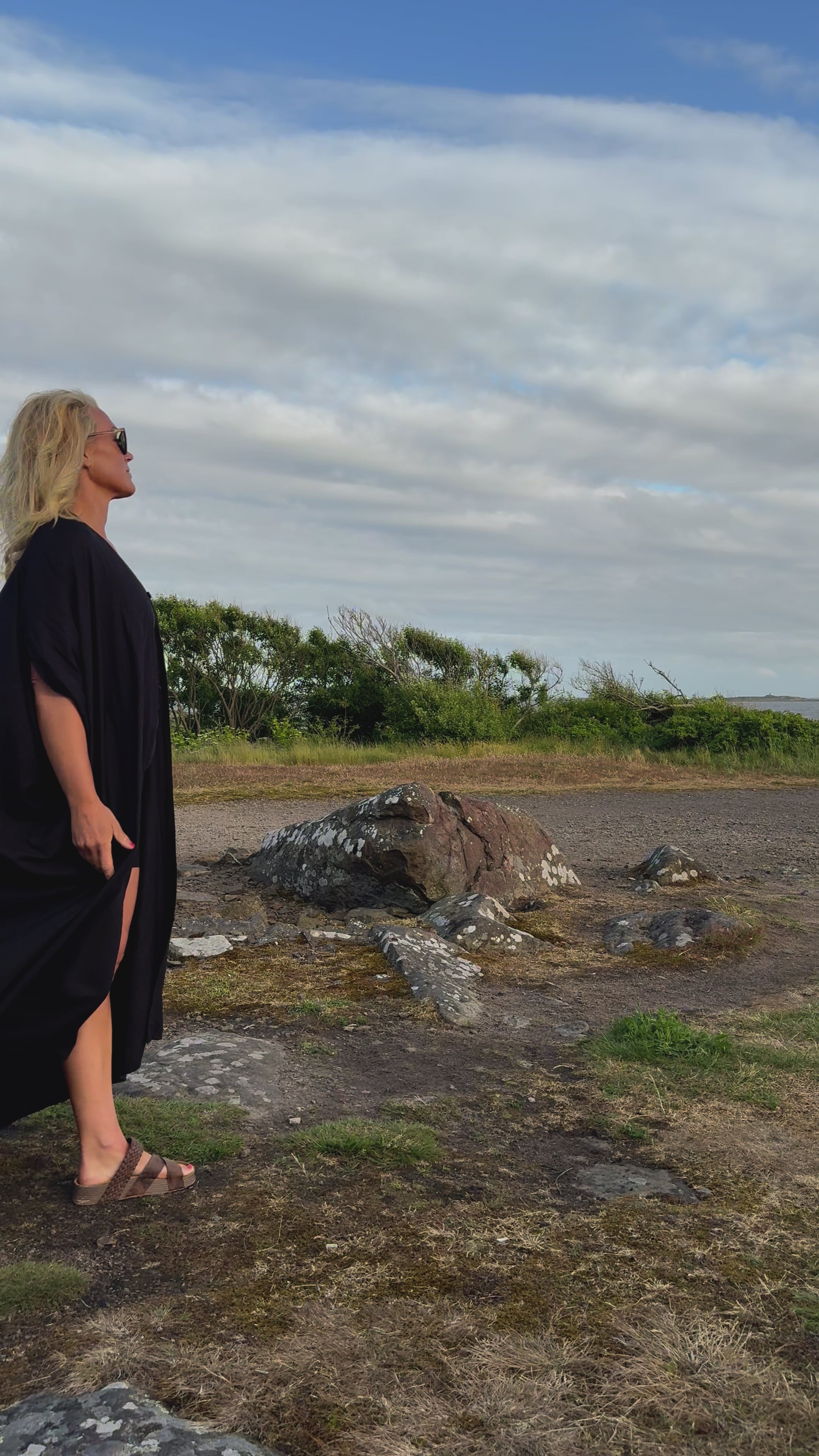 Sort Kaftan Kjole Olinda Sort