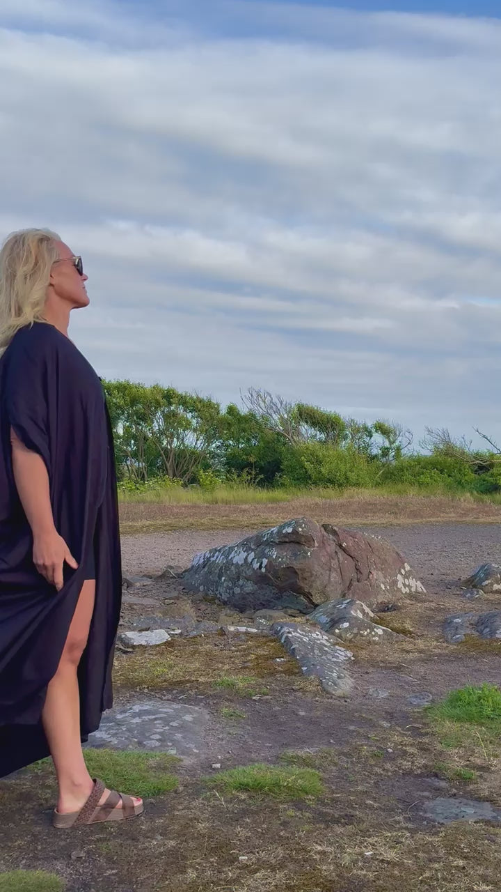 Sort Kaftan Kjole Olinda Sort