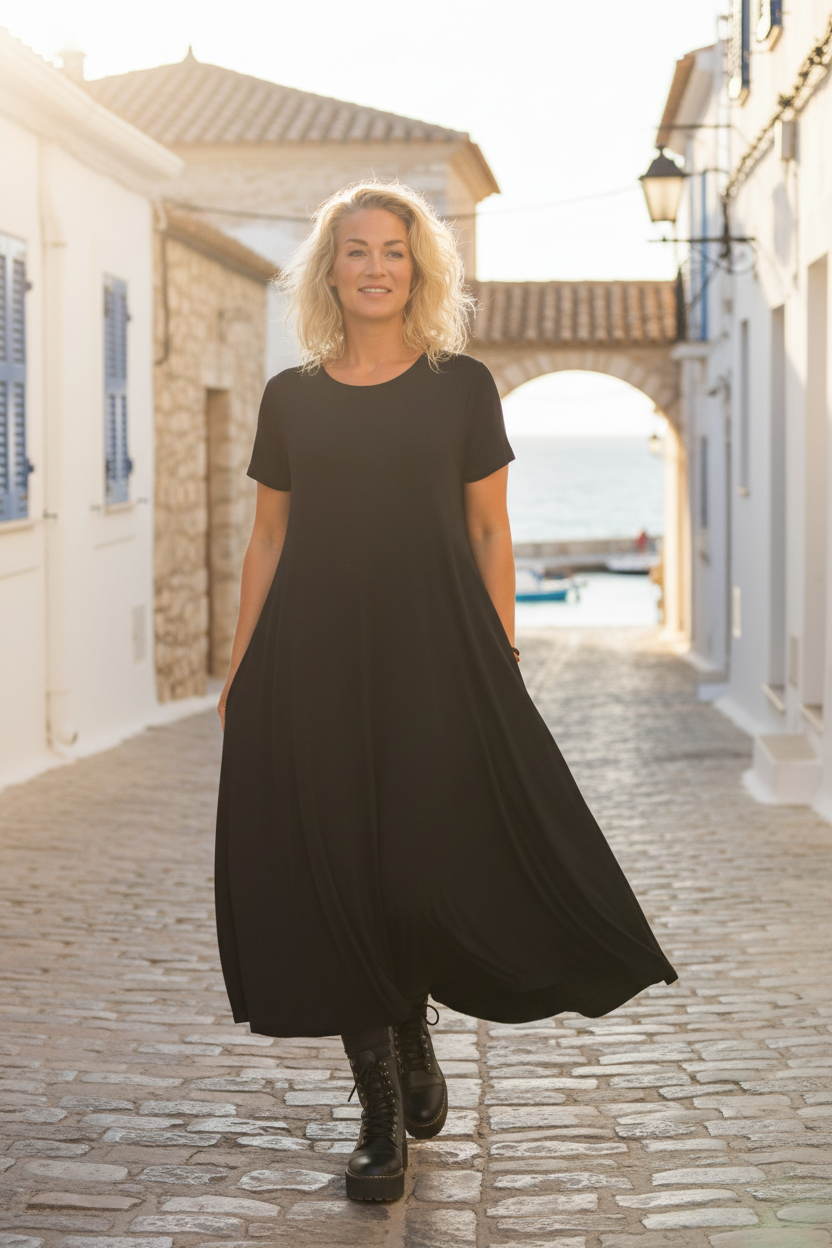 Svart klänning - Medelhavskust