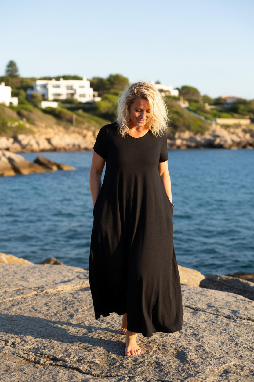 Svart – Stenig strand walking