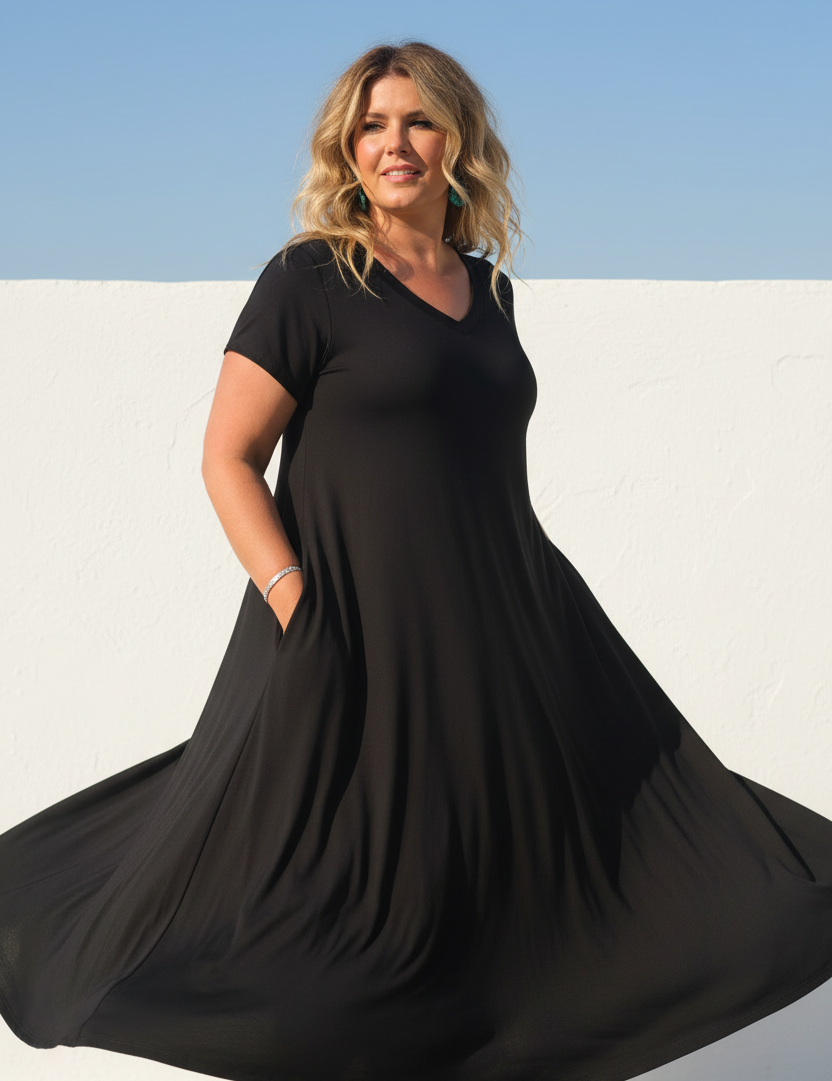 Svart V-neck – Twirl