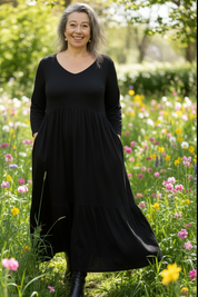 Trädgård med blommor