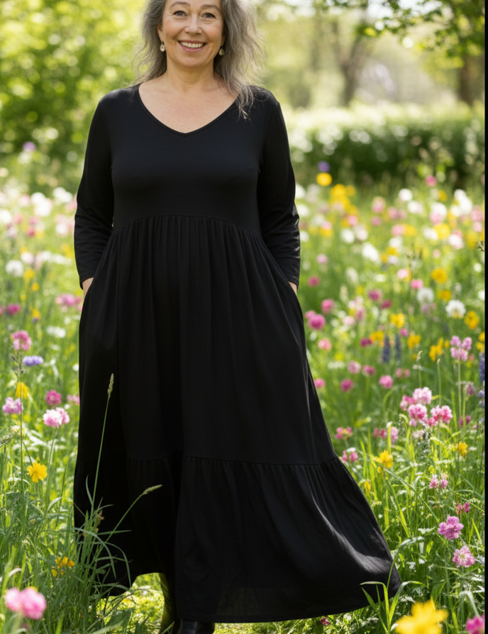 Trädgård med blommor