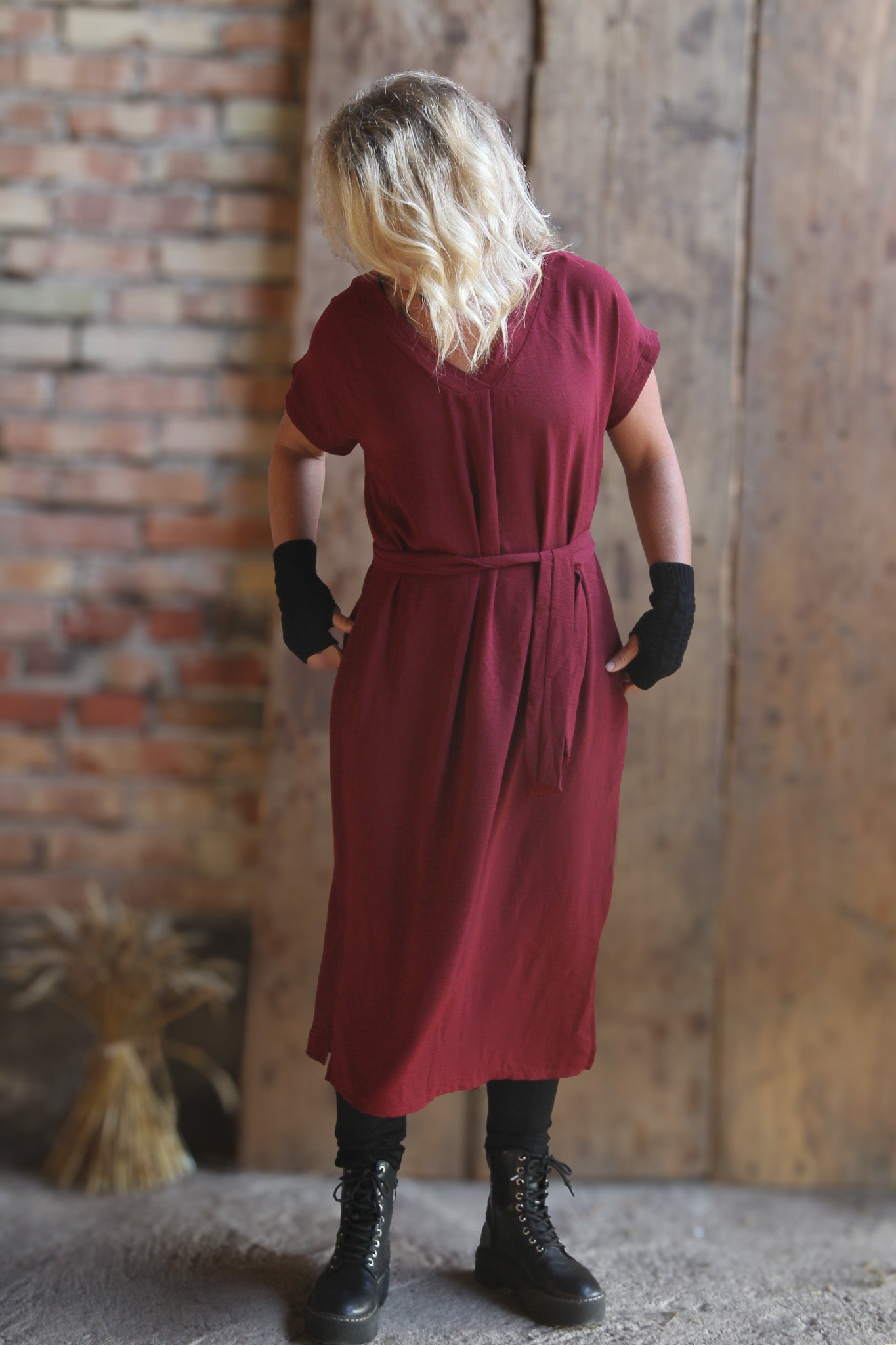 Vinröd Klänning Roxy Maroon